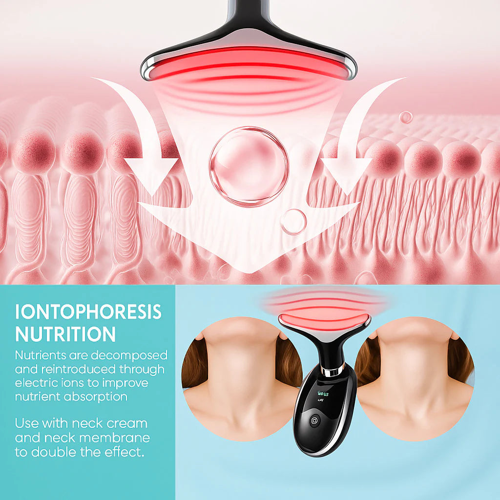 Neck Face Lifting Massager Skin Tighten Device LED anti Wrinkle Double Chin US