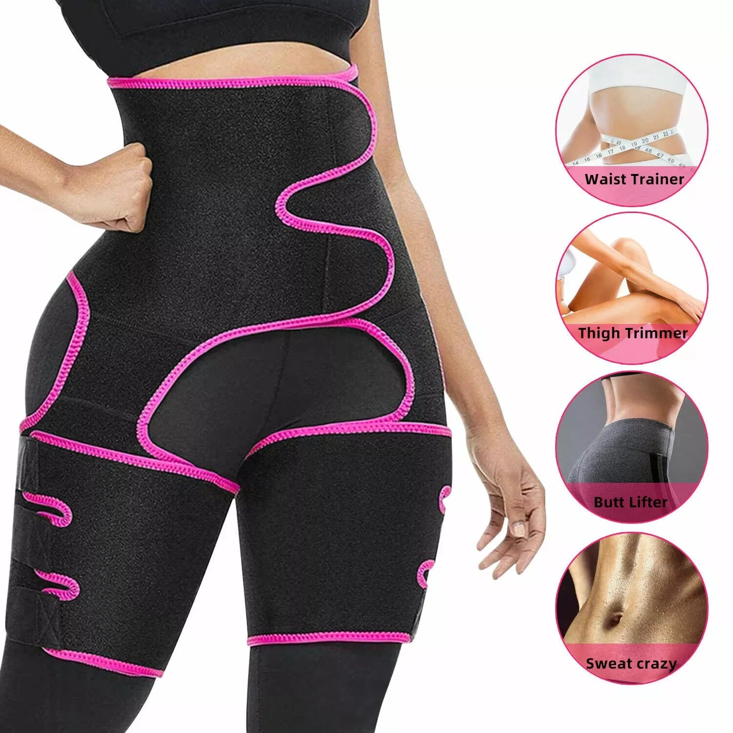 Waist Trainer 3-In-1 Thigh Slimming Body Shaper Trimmer Butt Lifter Shapewear