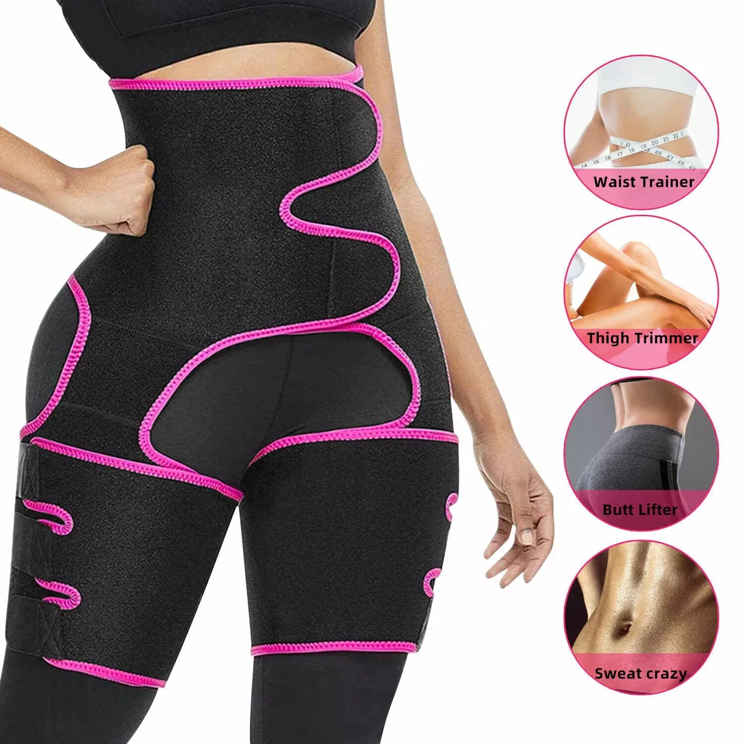 Waist Trainer 3-In-1 Thigh Slimming Body Shaper Trimmer Butt Lifter Shapewear