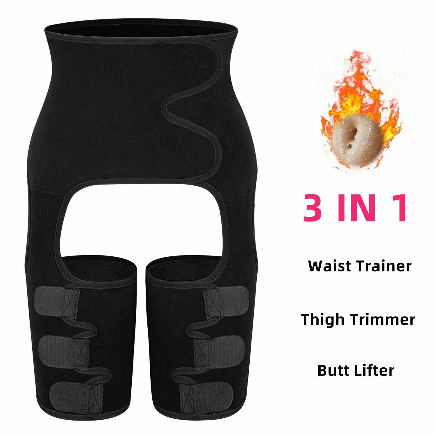 Waist Trainer 3-In-1 Thigh Slimming Body Shaper Trimmer Butt Lifter Shapewear
