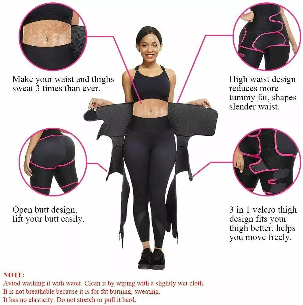 Waist Trainer 3-In-1 Thigh Slimming Body Shaper Trimmer Butt Lifter Shapewear