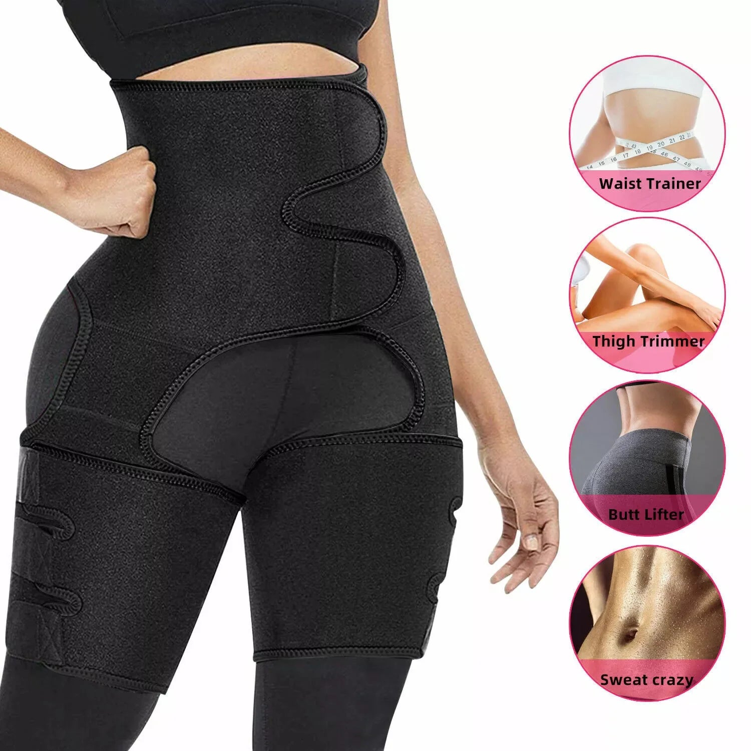 Waist Trainer 3-In-1 Thigh Slimming Body Shaper Trimmer Butt Lifter Shapewear